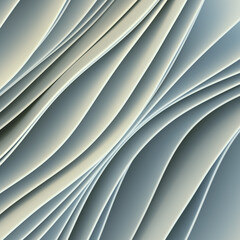 Obraz premium Abstract white smooth waves digital illustration. Liquid flow effect. Glow shiny background. 3d rendering