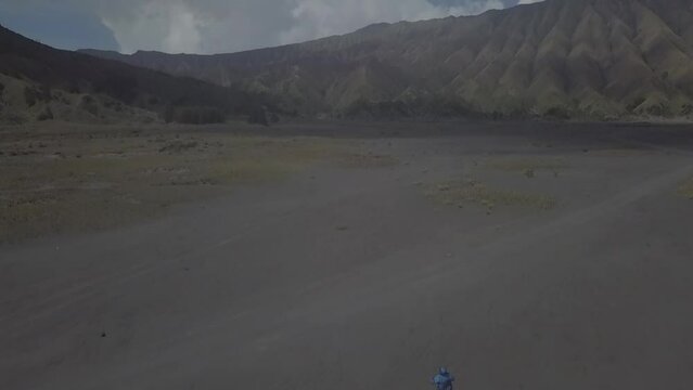 aerial view of bromo landscape area