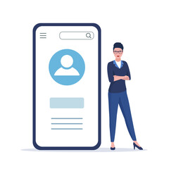 Mobile application. Colored vector flat illustration. Isolated on white background.