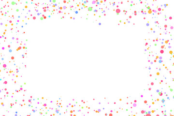 Multicolor background, colorful frame with circles. Splash effect banner. Dotted abstract illustration with blurred drops of rain. Pattern for web page, banner, poster, card