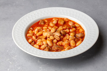 Turkish foods; dried bean, Beans with minced meat (kuru fasulye)