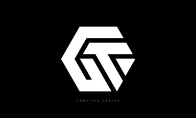 GT hexagon brand logo design