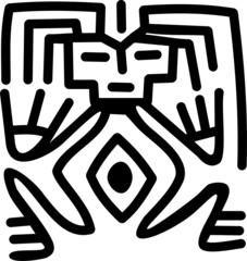 A beautiful illustration with indian symbol. Black color on a white background.