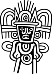 A beautiful illustration with indian symbol. Black color on a white background.