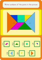 Matching pieces in a tangram