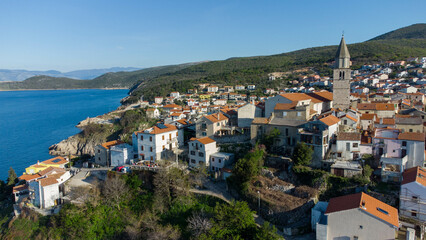 Obraz premium Vrbnik from above on island Krk