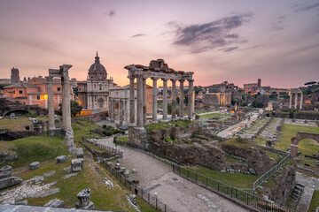 Obraz na płótnie Canvas views of roman forum from palatine mountain, Rome