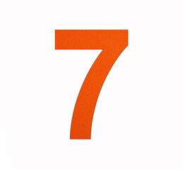 Number 7 - seven digit on foamy rubber background