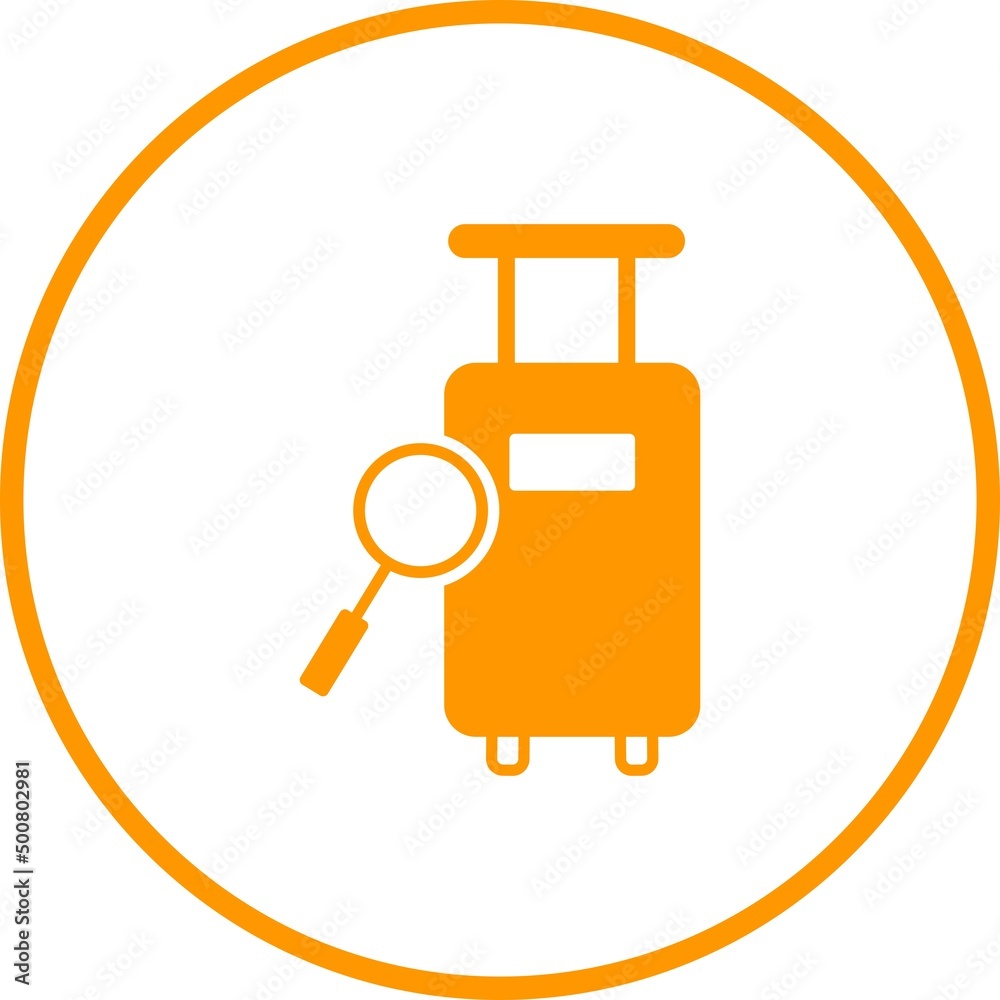 Sticker unique find luggage vector glyph icon