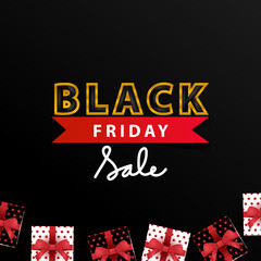 Simple black friday sale banner and poster design template