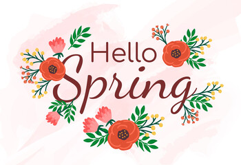 Hello spring postcard