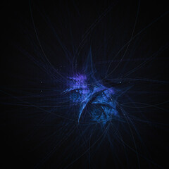 Abstract fractal fantasy background, space galaxy, digital geometric techno style illustration