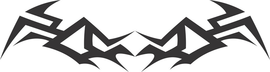 A beautiful illustration with tribal tatoo. Black color on a white background.