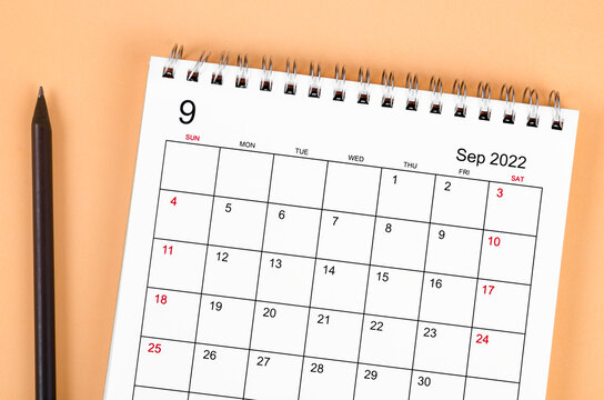September 2022 desk calendar.