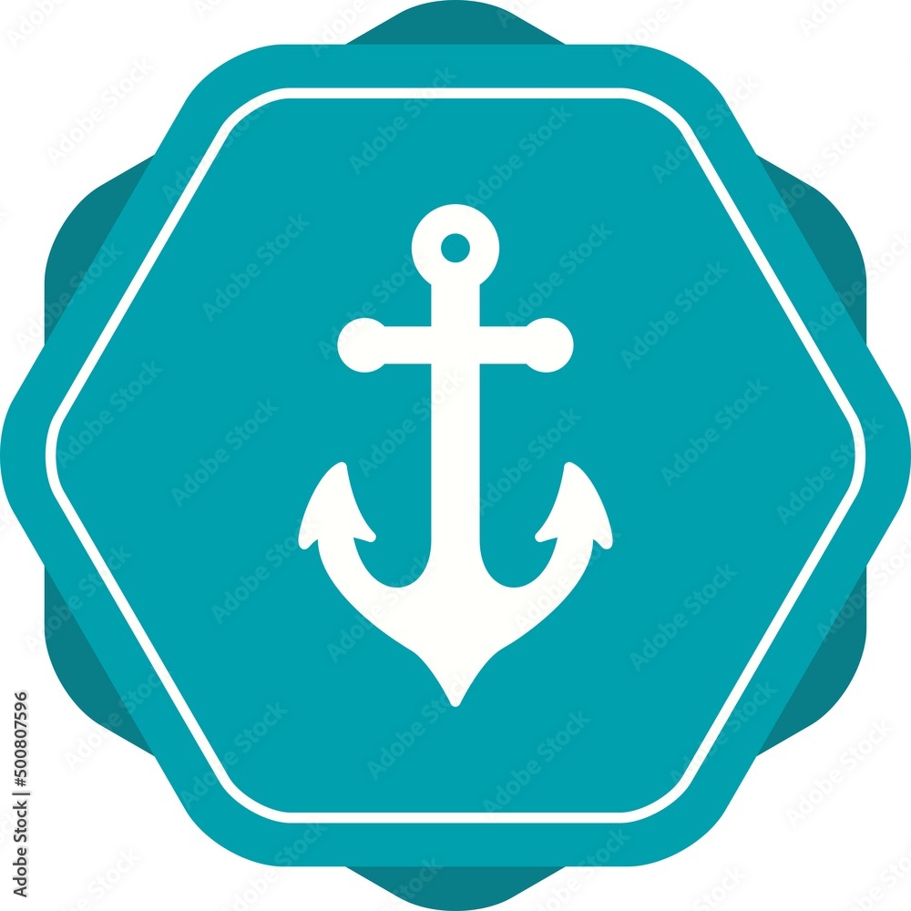 Wall mural unique anchor vector glyph icon