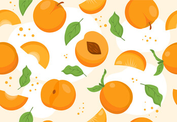 Peach seamless pattern
