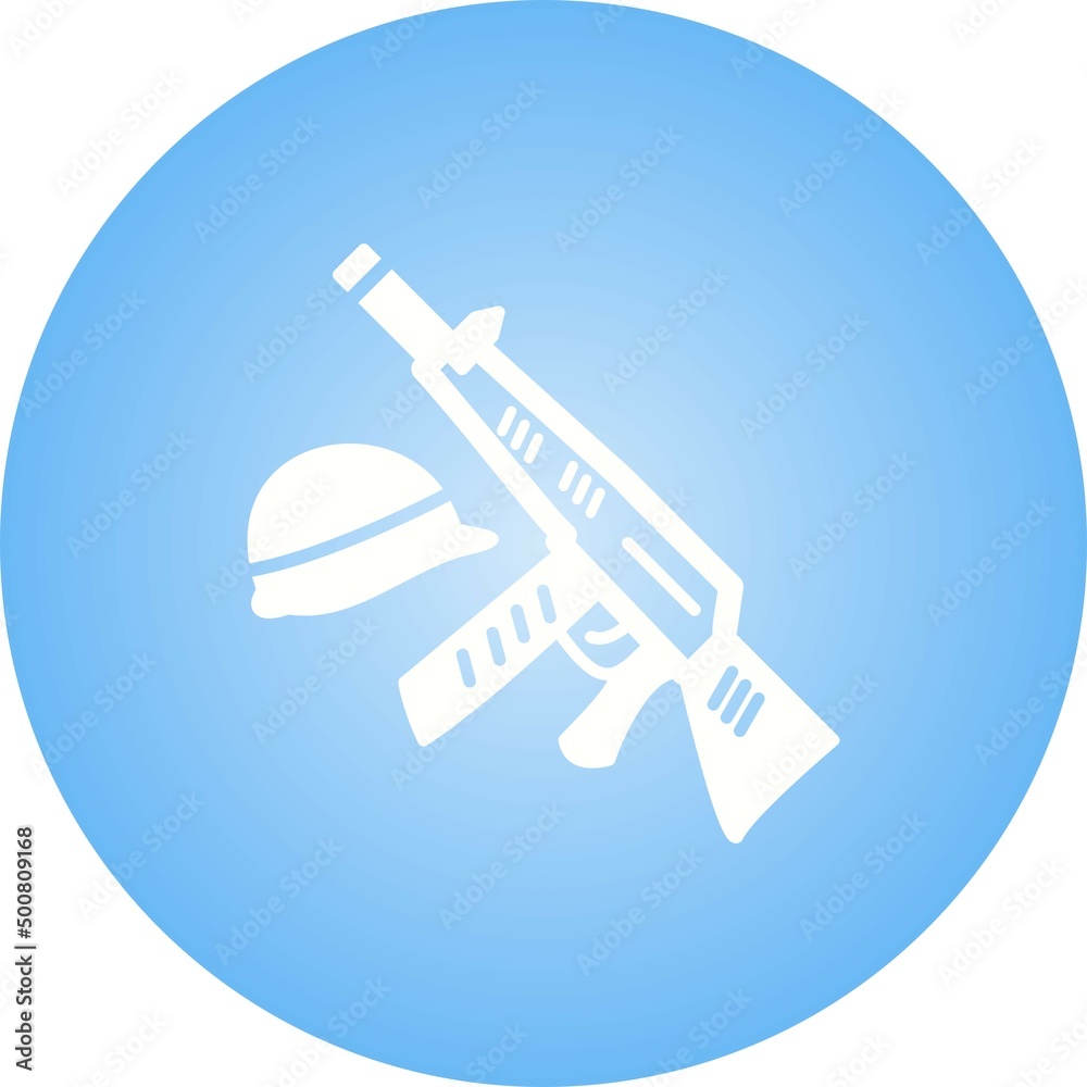 Canvas Prints Unique Gun And Helmet Vector Glyph Icon