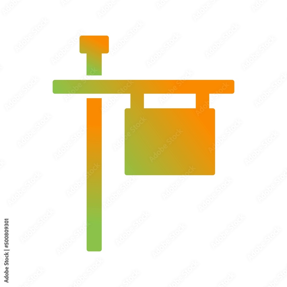 Sticker unique post sign vector glyph icon