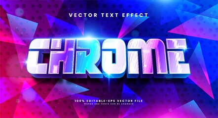 Chrome 3d editable text effect with luxury glowing style. © Niestart Creation