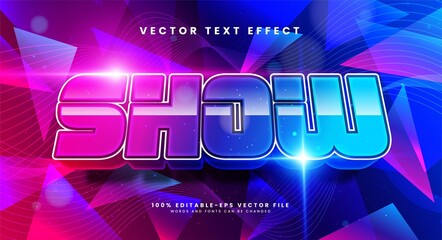 Show 3d colorful editable text effect with luxury glowing style.