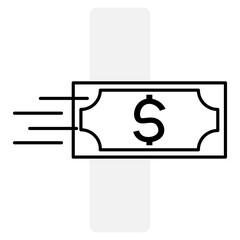 Illustration with dollar banknote icon. Internet banking app. Business financial investment. Vector illustration. stock image.