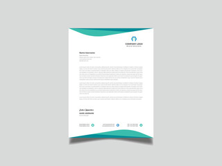 Modern company Blue Colored letterhead template abstract design 