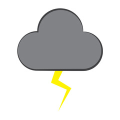 Doodle gray cloud of lightning. Electric power. Vector illustration. stock image. 