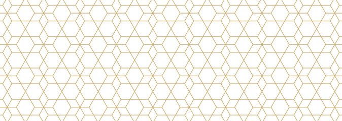Vector ornamental seamless patterns. Geometric pattern in the oriental style. Seamless Islamic golden line pattern. Pattern added to the swatches panel.