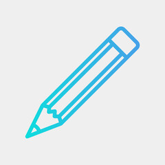 Pencil icon in gradient style, use for website mobile app presentation