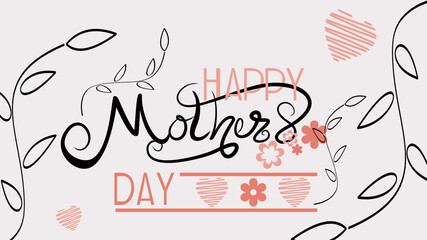 mothers day card postal background illustration in vector format