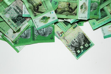Malaysia Five 5 Ringgit banknotes
