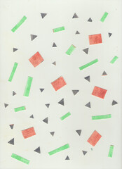 Variants Colors of Paper Collage Background, Watercolor Painted