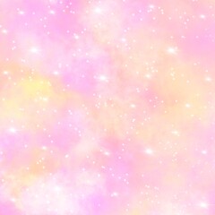 Unicorn background with rainbow sky fantasy. Colorful space galaxy.