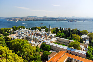 Awesome aerial view of the Topkapi Palace in Istanbul, Turkey - 500816756