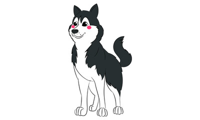 Husky Dog illustration vector deasign