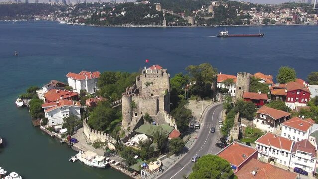 historical castle in istanbul stock video