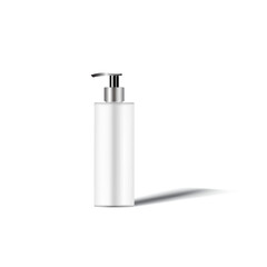 Blank bottle with pump dispenser for branding on white background vector illustration