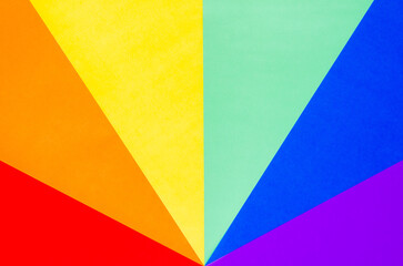Pride or rainbow flag made from colorful paper for Pride day and LGBTQ concept.