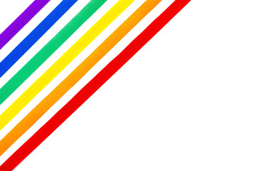 Colorful cutting paper on white background for Pride day and LGBTQ concept.