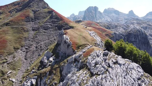 Scenic Mountain Landscape at Prokletije National Park, Montenegro - Aerial View