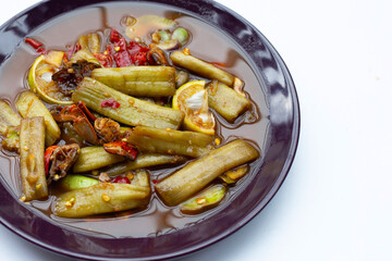 Lotus stem spicy salad. Thai food recipes