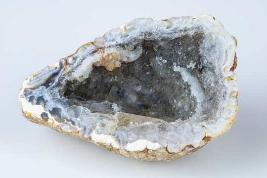 Close-up of a geode made of agate and quartz