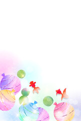 水風船　夏祭り　金魚　背景