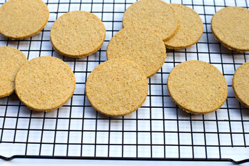 Oatcakes on steel cooling rack