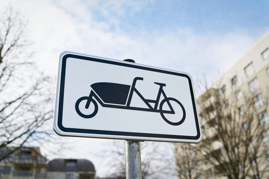 Sign indicating parking place for cargo bike in Magdeburg in Germany