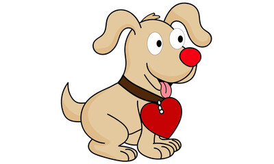 Dog love illustration vector 