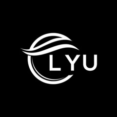 LYU letter logo design on black background. LYU creative  initials letter logo concept. LYU letter design.