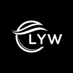 LYW letter logo design on black background. LYW  creative initials letter logo concept. LYW letter design.
