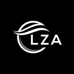 LZA letter logo design on black background. LZA  creative initials letter logo concept. LZA letter design.