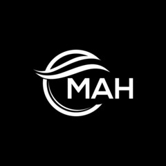 MAH letter logo design on black background. MAH  creative initials letter logo concept. MAH letter design.